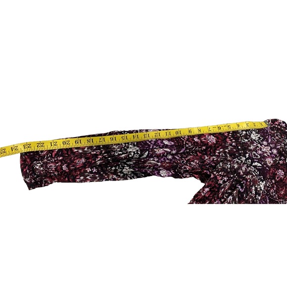 J Jill Women's Top Size Large Paisley Black Purple Tunic Keyhole Back LS - Picture 6 of 6